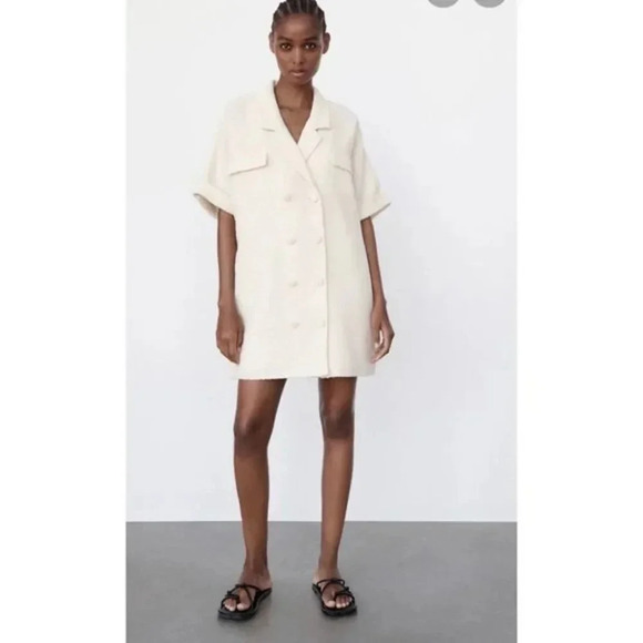 Zara TEXTURED SHIRT DRESS - Picture 2 of 8